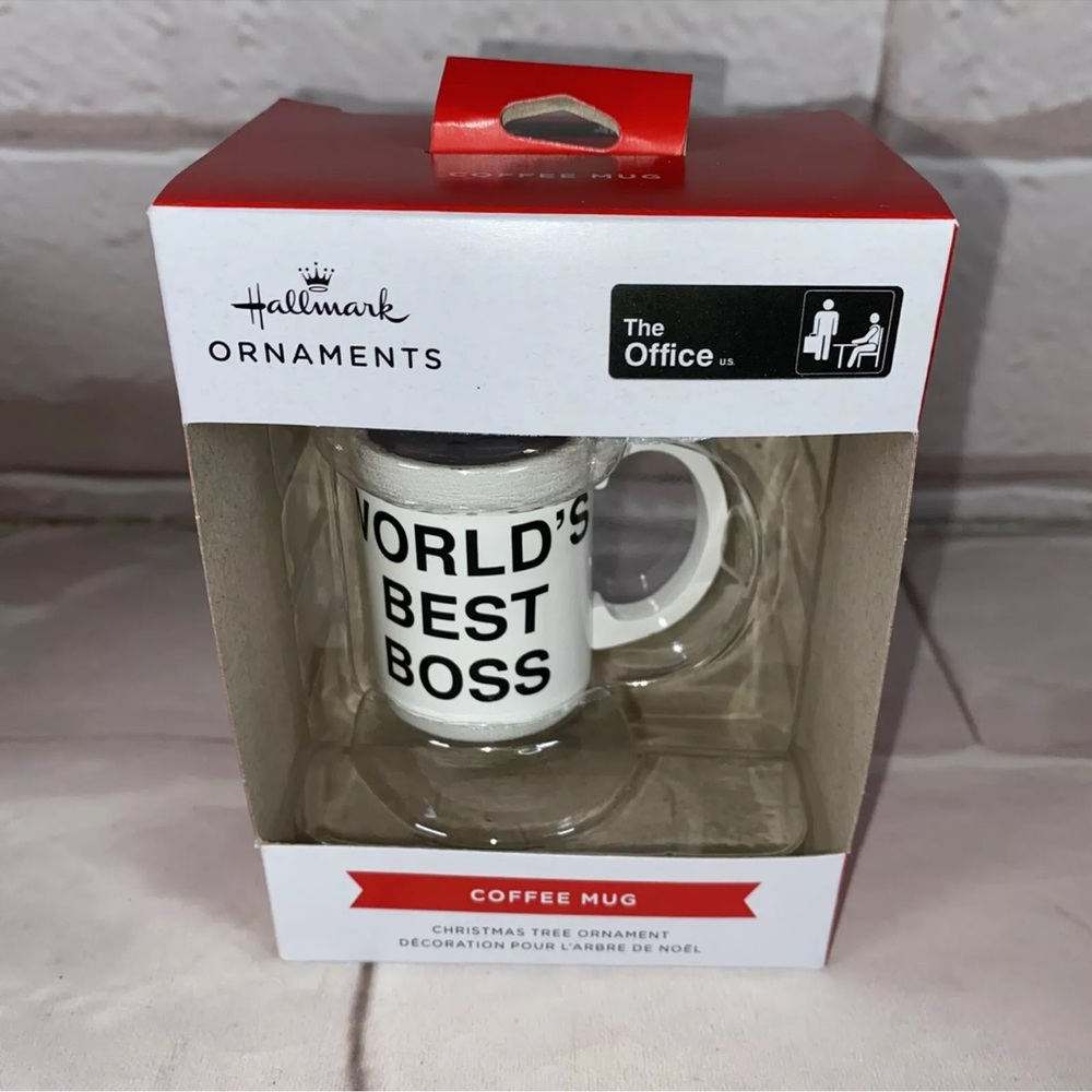 Hallmark The Office World's Best Boss Coffee Mug Christmas Ornament